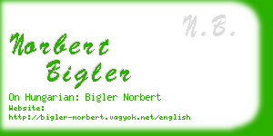 norbert bigler business card